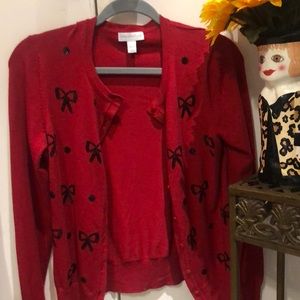 Charter club - Macys- Cutest sweater embellished with bows. Small.